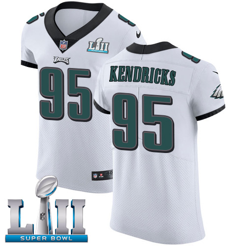 Nike Eagles #95 Mychal Kendricks White Super Bowl LII Men's Stitched NFL Vapor Untouchable Elite Jersey